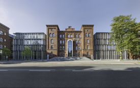 MODERN BUILDING WITH BRICK FACADE