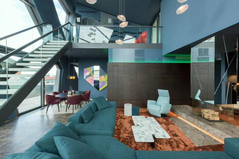 07 attico zaffiro wohnzimmer gallerie kamin libeskind mitte attico