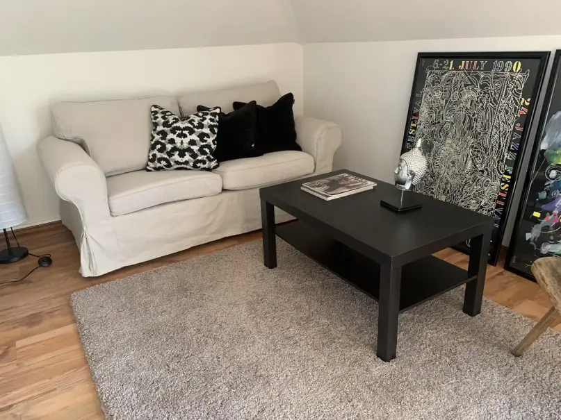 plush74 modern living room with pink walls 12